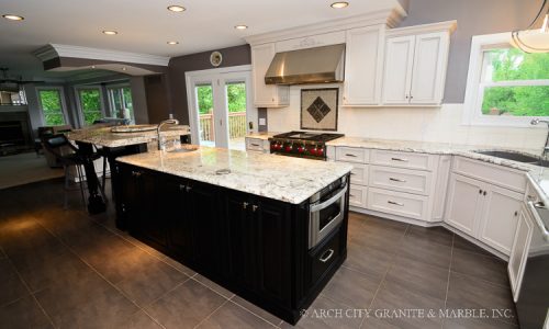 Galaxy Bordeaux granite kitchen, St. Peters MO